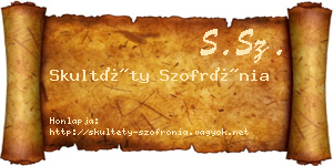 Skultéty Szofrónia névjegykártya